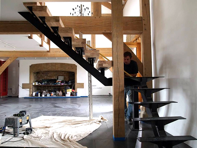 carpentry and joinery work in barn conversion, yorkshire